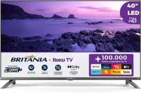 Smart TV 40" Britânia Roku TV LED Dolby