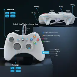YAEYE PC Wired Controller para Xbox 360 com Dual-Vibration Turbo Compatível com — imagem 3