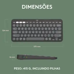Teclado sem fio Logitech Pebble Keys 2 K380s com Conexão Bluetooth Easy-Switch — imagem 9