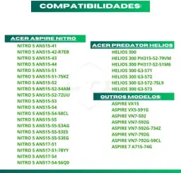 Fonte Carregador Para Notebook Gamer Acer 135w de Potência 19V 7.1A Pino — imagem 3