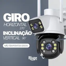 Câmera De Segurança Sem Fio Wi-fi Externa Interna HD 3MP Lente Dupla Giratória — imagem 4