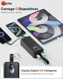 Basike Power Bank 30000mAh, Carregador Portátil com Carregamento Rápido — imagem 5