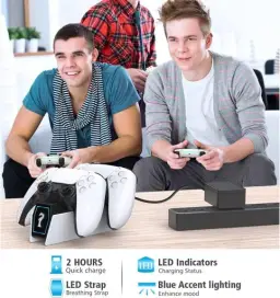Base Caregamento PS5, Estação De Carregamento Base Dock P/ 2 Controles Sem Fio — imagem 6