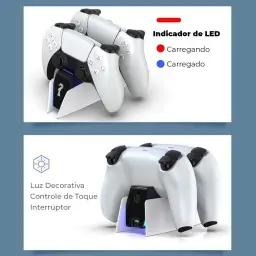 Base Caregamento PS5, Estação De Carregamento Base Dock P/ 2 Controles Sem Fio — imagem 3