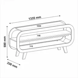 Rack 1,33 mt para TV até 60" com estrutura usinada MDF 15mm THEO cor — imagem 2
