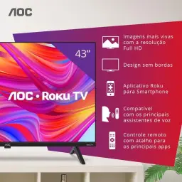 AOC, Smart TV, Roku 43'' Full HD, 43S5045/78G, com HDMI, USB, Wi-Fi — imagem 10