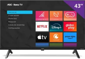 AOC, Smart TV, Roku 43'' Full HD, 43S5045/78G, com HDMI, USB, Wi-Fi — imagem 2