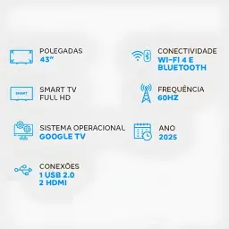 SEMP SMART TV 43" 43S42 FHD GOOGLE TV — imagem 5