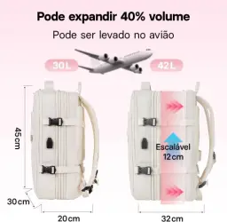 Mochila de Viagem Expansivel Masculina Feminina — imagem 2