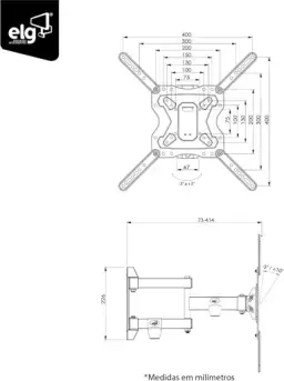 ELG, FULL40_PRO, Suporte de Parede Multiarticulado — imagem 6