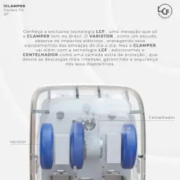 Protetor Contra Surtos Elétricos (DPS) CLAMPER 127/220V, 20 Amperes, 3 Pinos — imagem 5