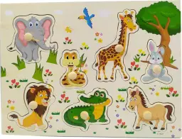 Quebra Cabeça Animais Infantil Madeira