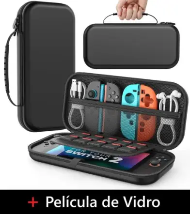 Capa Nintendo Switch Película Vidro 10