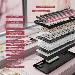 ATTACK SHARK X98 PRO Teclado mecânico sem fio para jogos com tela inteligente — imagem 4