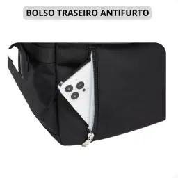 Mochila Masculina Feminina Notebook Viagem Trabalho Escola Escolar Preta Grande — imagem 5