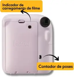 Kit Câmera Instax Mini 12 com pack 10 fotos Mermaid Tail e Bolsa Lilás — imagem 5