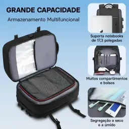 Mochila de Viagem Expansivel Masculina Feminina — imagem 4