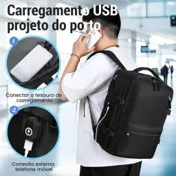 Mochila de Viagem Expansivel Grande Masculina Feminina — imagem 3