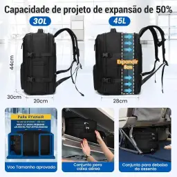 Mochila de Viagem Expansivel Grande Masculina Feminina — imagem 2