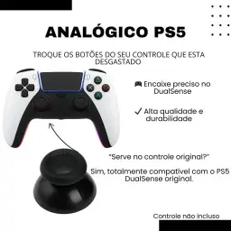 Botões Analógicos de Reposição para Controle PS5 DualSense, Preto (10) — imagem 3