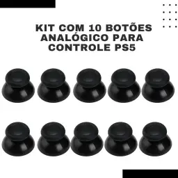 Botões Analógicos de Reposição para Controle PS5 DualSense, Preto (10) — imagem 5