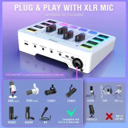 FIFINE Mixer de áudio, mixer para PC de streaming de jogos com controle — imagem 7