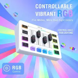 FIFINE Mixer de áudio, mixer para PC de streaming de jogos com controle — imagem 6