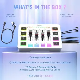 FIFINE Mixer de áudio, mixer para PC de streaming de jogos com controle — imagem 9