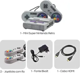 Game Retro Mini Super Nintendo + 150 mil Jogos + 2 Controles + Pack com todos — imagem 6