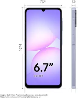 Celular Samsung Galaxy A07 128GB, 4GB, Câm. 50MP, Tela 6.7"- Violeta — imagem 9
