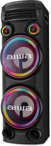 Torre de Som AIWA T2W-02 2300W 2Woofers10" Bluetooth RGB USB FM DJ
