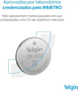 Bateria de Lítio CR2032 Cartela com 5 unidades 3v Elgin - Moeda — imagem 2