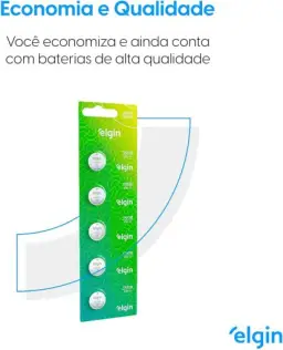 Bateria de Lítio CR2032 Cartela com 5 unidades 3v Elgin - Moeda — imagem 5