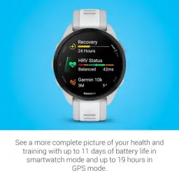 Garmin Relógio Forerunner 165 Branco com Cinza 43mm com Monitor Cardíaco de — imagem 5
