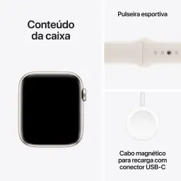 Apple Watch SE GPS • Caixa estelar de alumínio – 44 mm • Pulseira esportiva — imagem 6