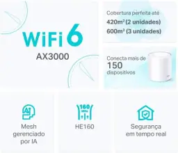 Roteador Wi-Fi Mesh TP-Link Deco X50 Gigabit Dual-Band AX3000 – 2 unidades — imagem 6