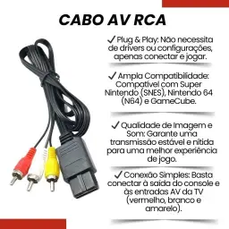 Cabo AV RCA de Áudio e Vídeo para Super Nintendo (SNES) — imagem 5