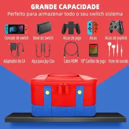 10 9CM Bolsa Armazenamento Console Jogos
