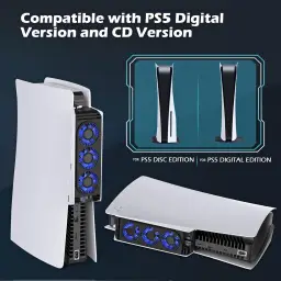 Para ventoinha de refrigeração PS5 com luz LED — imagem 3