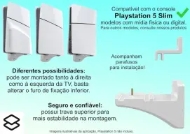 Suporte De Parede Painel Compatível Com Playstation 5 Slim (1247) (Branco) — imagem 3