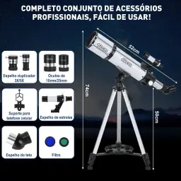 Telescópio Astronômico Profissional Portátil, em um Kit, com Kit Completo — imagem 4