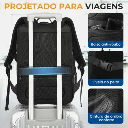 Mochila de Viagem Expansivel Grande Masculina Feminina — imagem 7