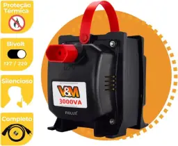 Transformador V&M 3000VA Bivolt 110/220 e 220/110 3000 VA — imagem 4