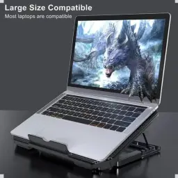 Suporte Para Notebook Com Cooler Duplo Silencioso Com 8 Níveis de Ajuste — imagem 6