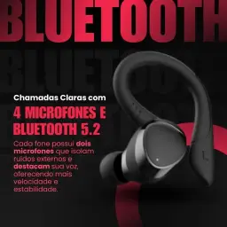 Fone de Ouvido Bluetooth com Microfone e Cancelamento de Ruído Ativo - 4Leader — imagem 8