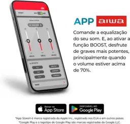 Caixa de Som PartyBox AIWA PB-07 Bluetooth 8H RGB USB TWS Preto — imagem 5