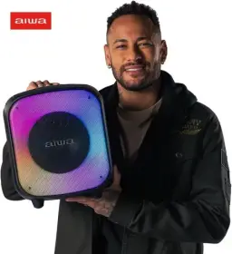 Caixa de Som PartyBox AIWA PB-07 Bluetooth 8H RGB USB TWS Preto — imagem 2