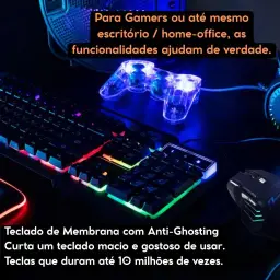 Teclado Gamer RGB LED Rainbow MTS • Membrana • Anti-Ghosting • ABNT-2 • USB-A • — imagem 6