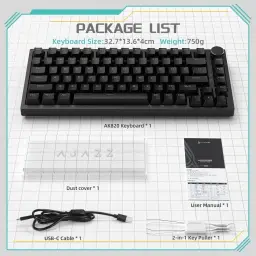 Attack Shark AK820 Teclado mecânico 75% hot-swappable, botão rotativo, USB-C — imagem 8
