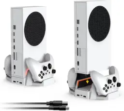 Suporte Base Vertical de Carregador com Cooler 2 Ventoinhas + 2 baterias — imagem 3